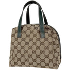 Gucci Handbag GG Pattern Canvas Beige Green