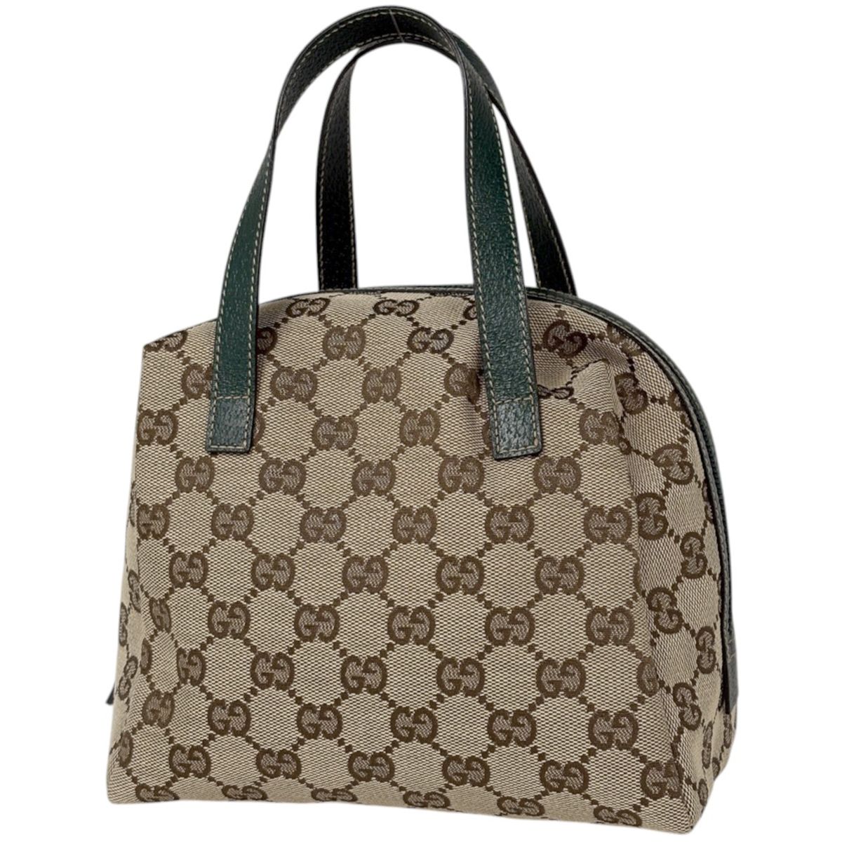 Gucci Handbag GG Pattern Canvas Beige Green