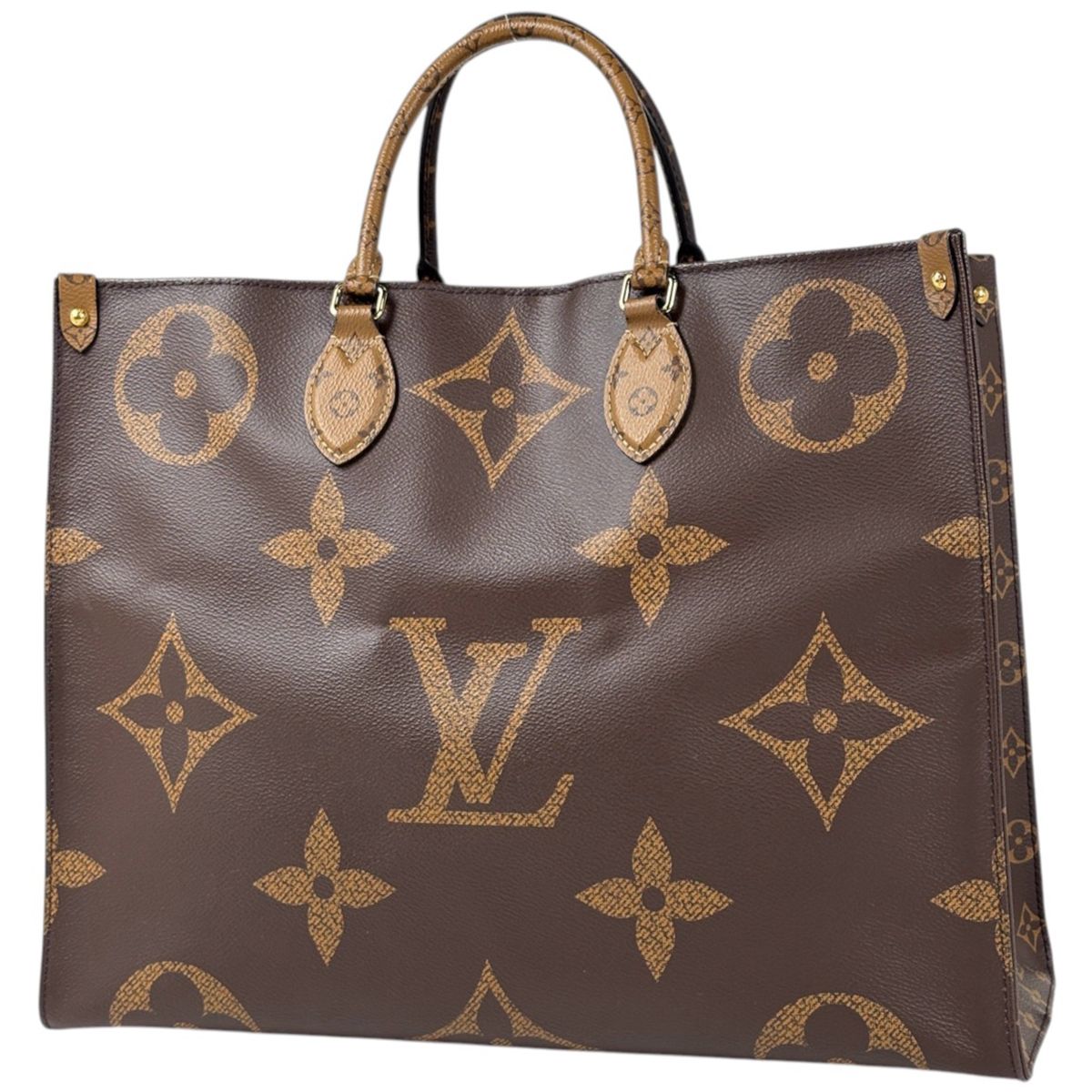 Louis Vuitton On The Go GM Tote 2-Way Shoulder Bag Monogram Giant Reverse Brown