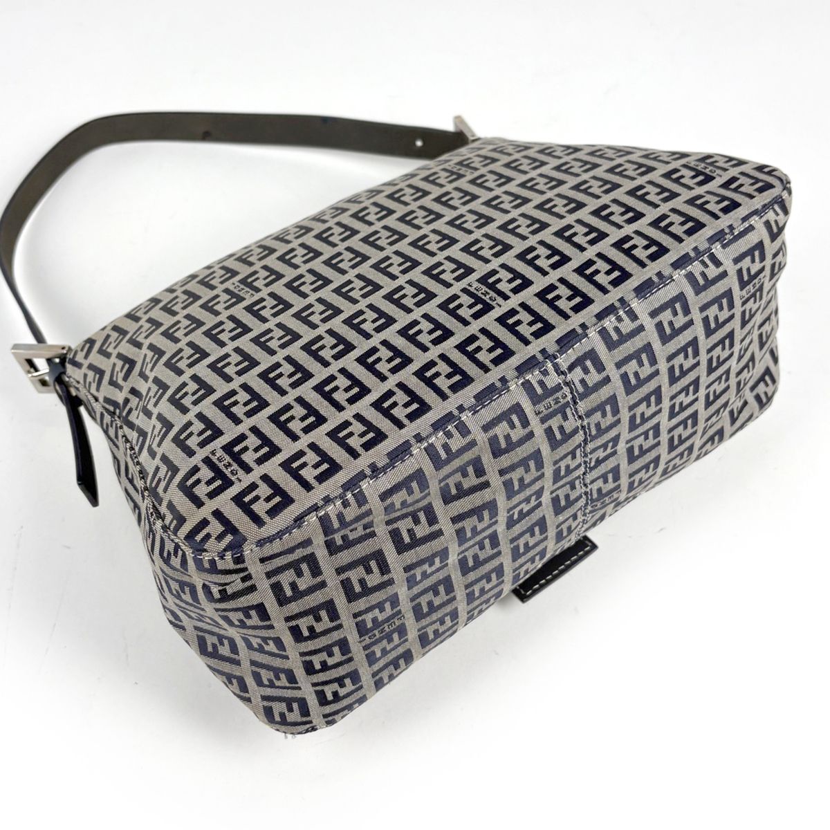 Fendi Shoulder Bag Zucchino Pattern Mamma Bucket Canvas Navy — view 2