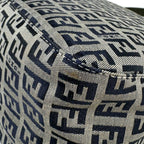 Fendi Shoulder Bag Zucchino Pattern Mamma Bucket Canvas Navy — view 3