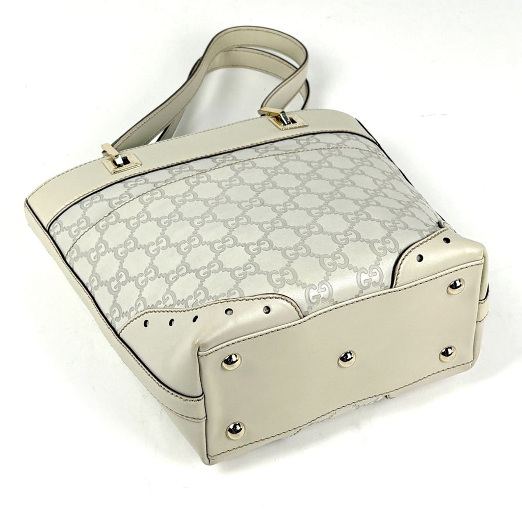 Gucci Guccissima Tote Bag GG Pattern Shimarais White — view 2