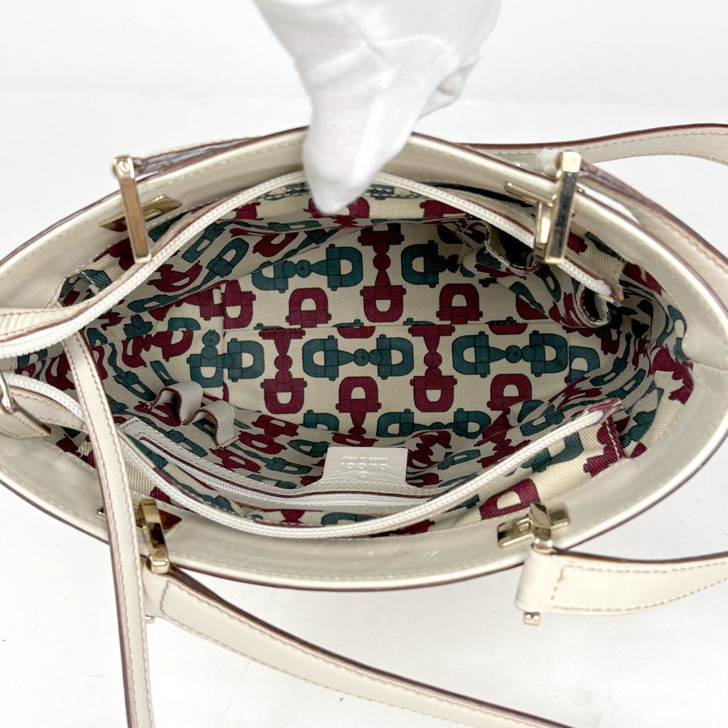 Gucci Guccissima Tote Bag GG Pattern Shimarais White — view 8