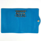 Bottega Veneta Key Case Intrecciato 6 Rows Leather Blue Key Holder — view 5