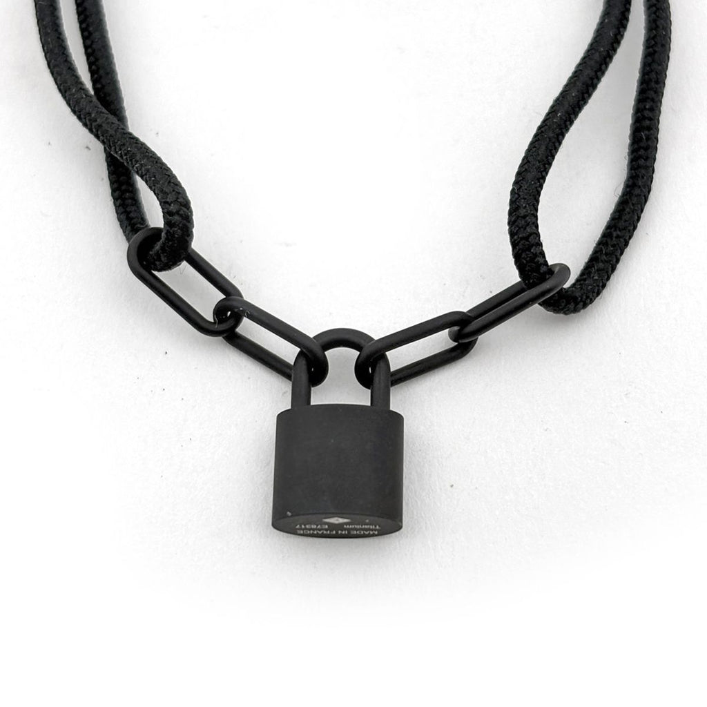 Louis Vuitton Silver Lockit Virgil Abloh Bracelet Titanium Polyester Black — view 2