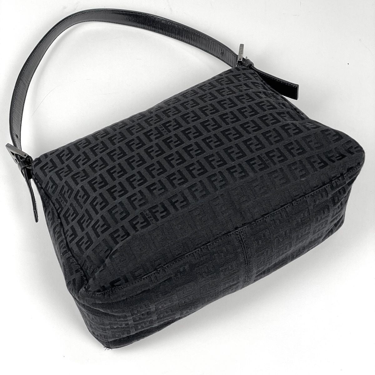 Fendi Shoulder Bag Zucchino Pattern Canvas Black — view 2