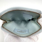 Chanel Coin Case 19 CC Logo Zip Leather Light Blue — view 5