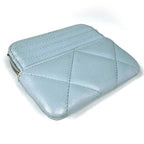 Chanel Coin Case 19 CC Logo Zip Leather Light Blue — view 2