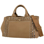Prada Tote Bag Canapa 2-Way Canvas Brown