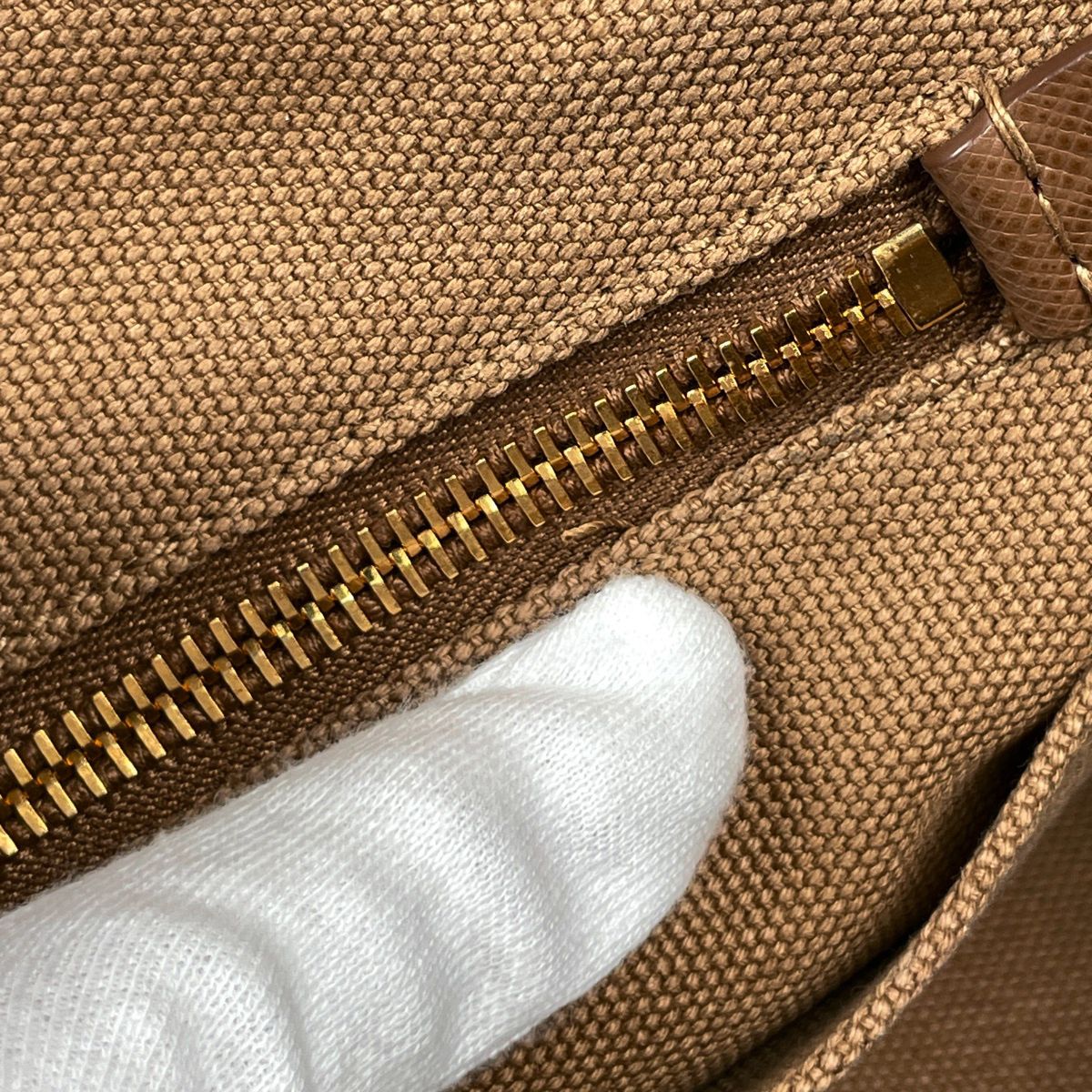 Prada Tote Bag Canapa 2-Way Canvas Brown — view 7