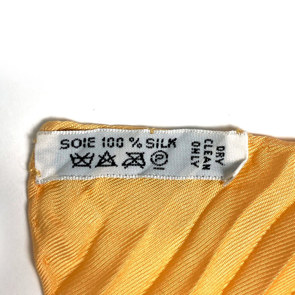 Hermes Carre 90 Decoupages Scarf Paper Cutting Pleats Silk Yellow Multicolor — view 2