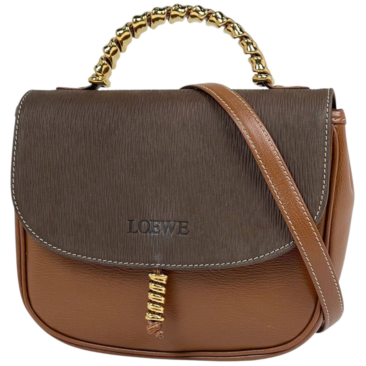 Loewe Handbag Velasquez 2-Way Leather Brown