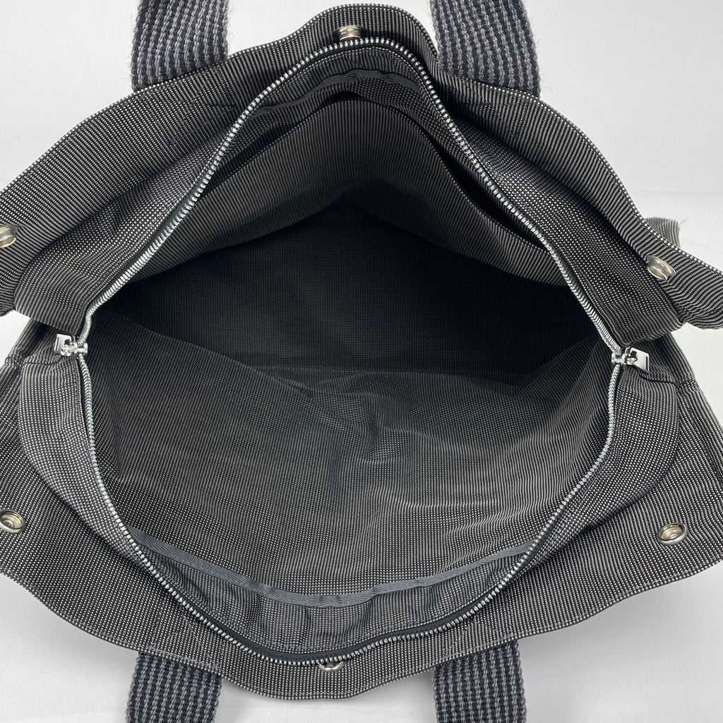 Hermes Her Line Tote Bag MM Nylon Canvas Gray — view 8