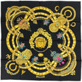 Hermes Carre 90 Kosmima Scarf Space Silk Black Gold