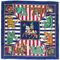 Hermes Carre 90 Chocs en Plumes Scarf Clash of Feathers Horse Pattern Armor
