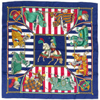 Hermes Carre 90 Chocs en Plumes Scarf Clash of Feathers Horse Pattern Armor