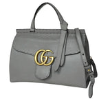 Gucci Handbag GG Marmont 2-Way Leather Light Gray