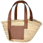 Loewe Basket Bag Handbag Bag Anagram Palm Leaf Raffia Beige Brown