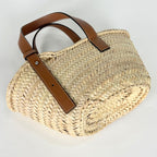Loewe Basket Bag Handbag Bag Anagram Palm Leaf Raffia Beige Brown — view 2