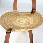 Loewe Basket Bag Handbag Bag Anagram Palm Leaf Raffia Beige Brown — view 7