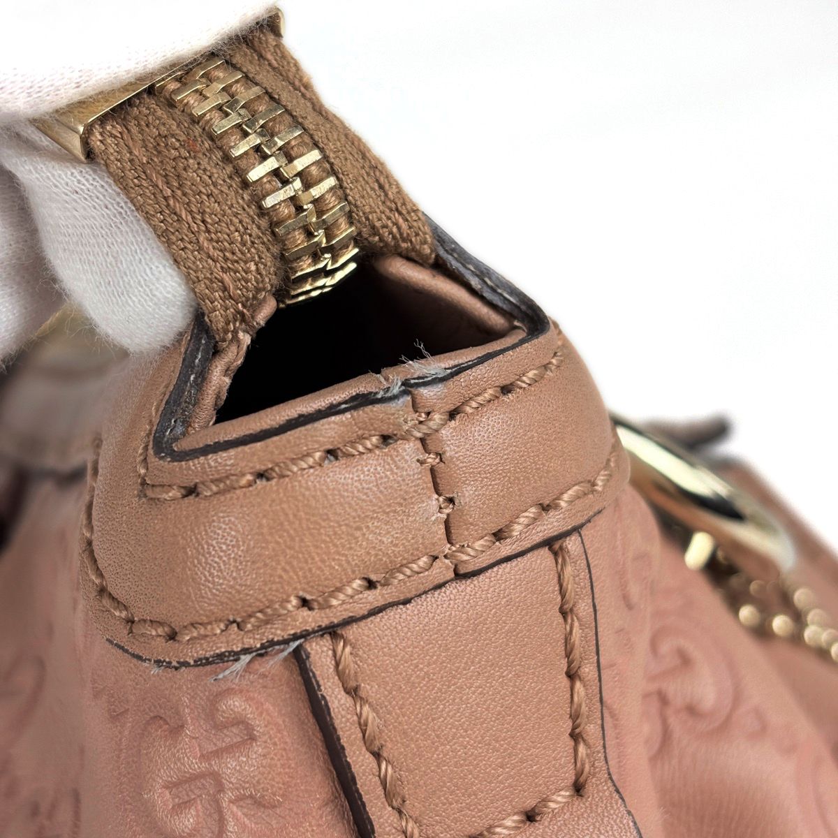 Gucci Guccissima Handbag Suky 2-Way Signature Cimarais the Salmon Pink — view 5