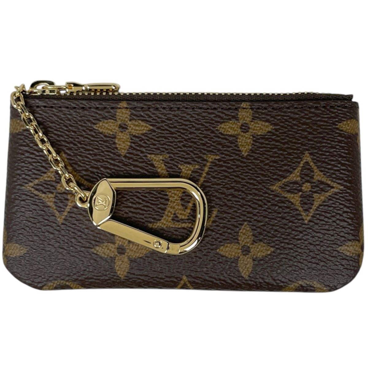 Louis Vuitton Pochette Cles Coin Case Keyring Purse Monogram Brown
