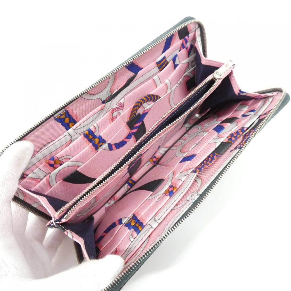 Hermes Panoplie Equestre Silk in Classic CK Wallet — view 8