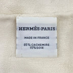 Hermes Shawl New Libris Ivory Cashmere Silk Scarf — view 2