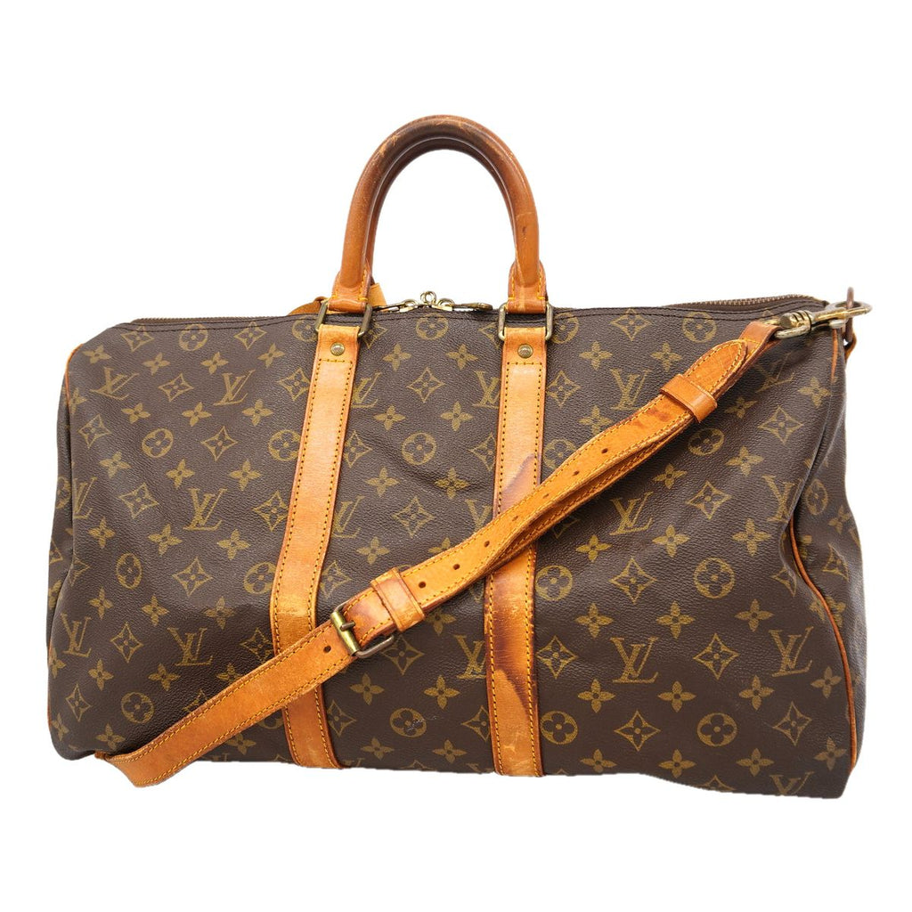 Louis Vuitton Boston Bag Monogram Keepall Bandouliere 45 Brown