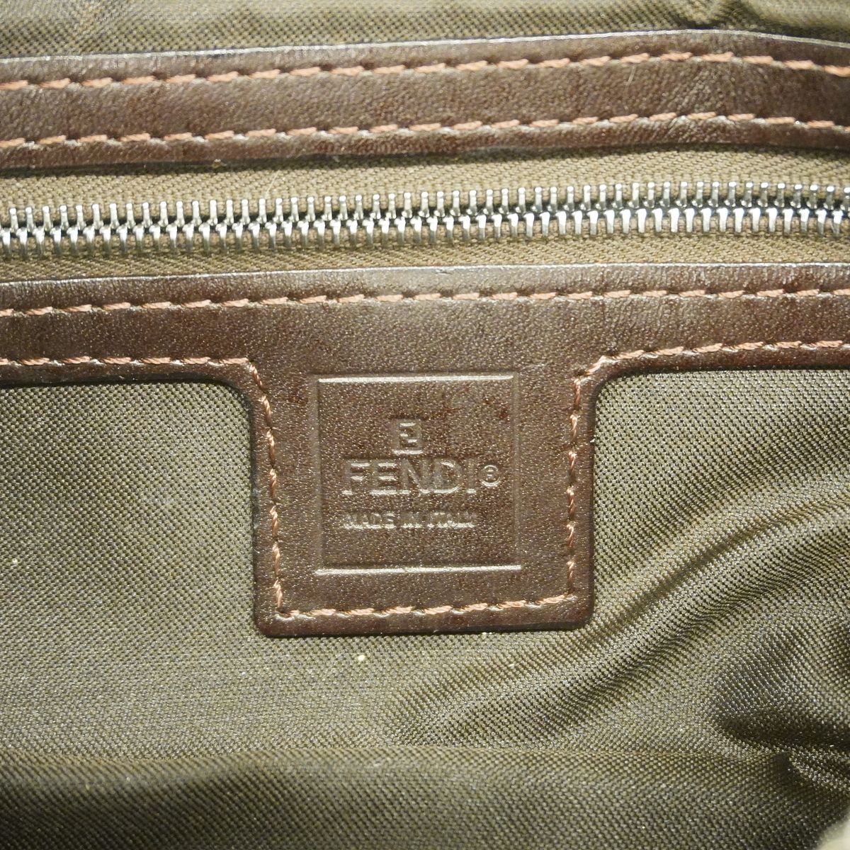 Fendi Handbag Zucca Nylon Canvas Brown — view 5
