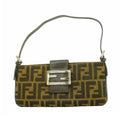 Fendi Handbag Zucca Nylon Canvas Brown