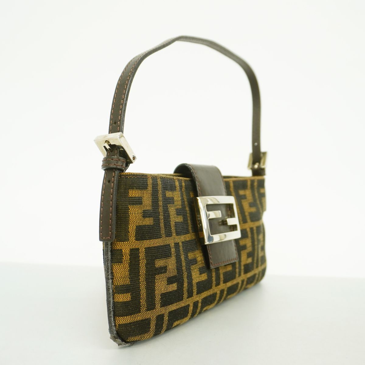Fendi Handbag Zucca Nylon Canvas Brown — view 2
