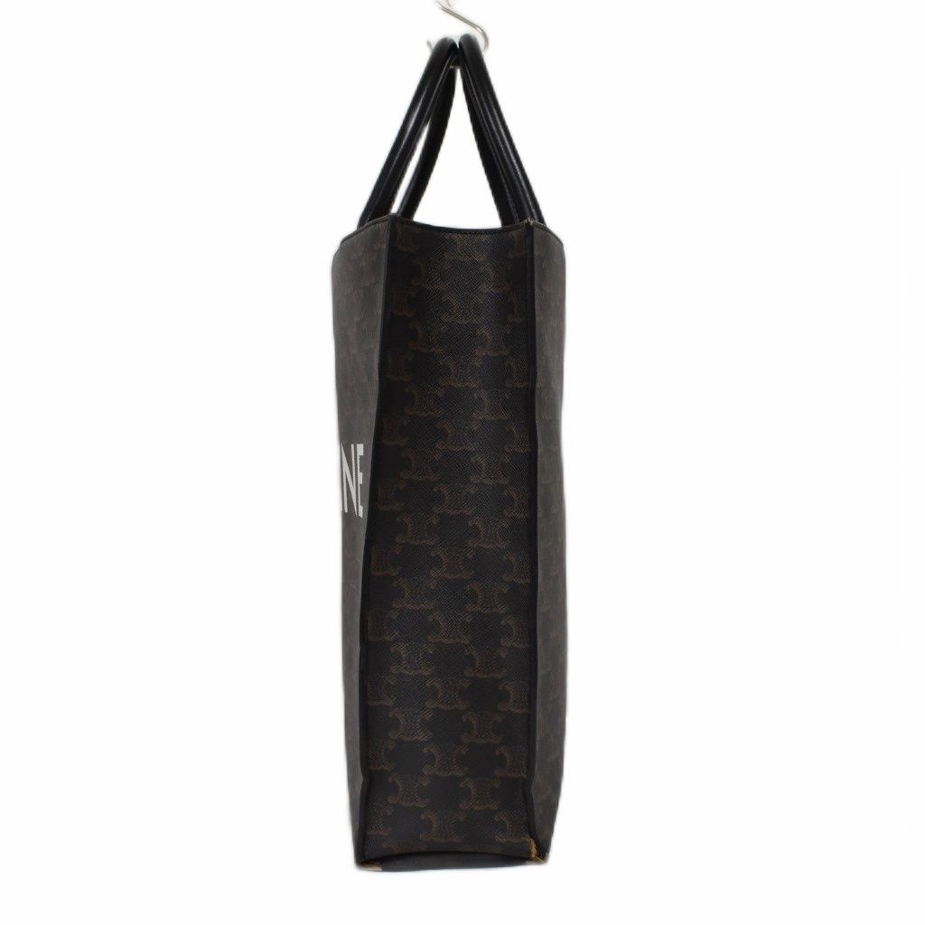 Celine Shoulder Bag Tote 2-Way Triomphe Canvas Vertical Cover Logo Brown — view 2