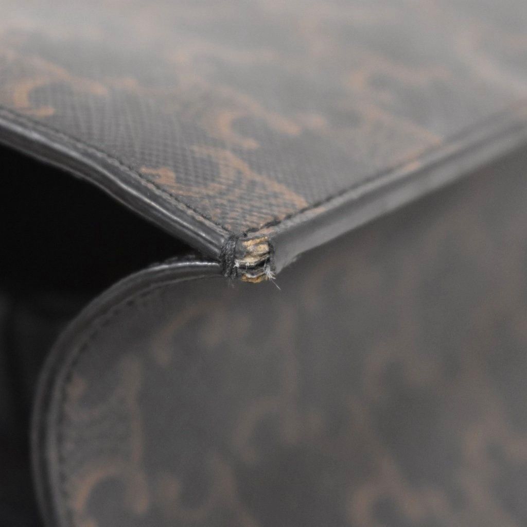 Celine Shoulder Bag Tote 2-Way Triomphe Canvas Vertical Cover Logo Brown — view 6