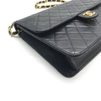 Chanel CC Logo Lambskin Leather Chain Shoulder Bag Black Push Lock — view 5