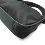 Prada Shoulder Bag Gold Nylon Tessuto Triangle Logo Black — view 6