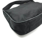 Prada Shoulder Bag Gold Nylon Tessuto Triangle Logo Black — view 5
