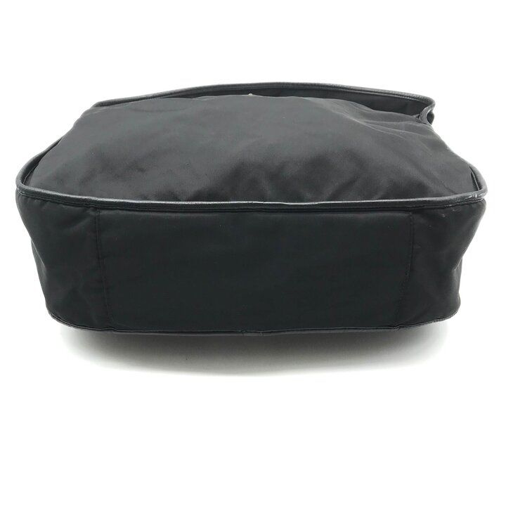 Prada Shoulder Bag Gold Nylon Tessuto Triangle Logo Black — view 4
