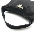 Prada Shoulder Bag Gold Nylon Tessuto Triangle Logo Black — view 7