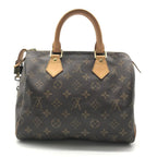 Louis Vuitton Monogram Speedy 25 Hand Mini Boston Bag Leather Brown — view 3