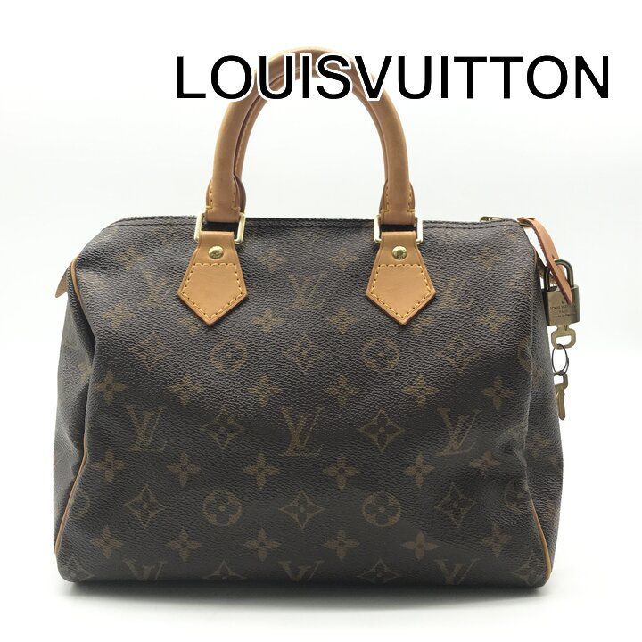 Louis Vuitton Monogram Speedy 25 Hand Mini Boston Bag Leather Brown