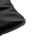 Chanel Chain Shoulder Bag CC Logo Clutch Faux Pearl Shiny Lambskin 2-Way Black — view 8
