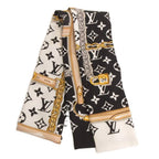 Louis Vuitton Bandeau Confidential Monogram Scarf All Over Chain Silk Black