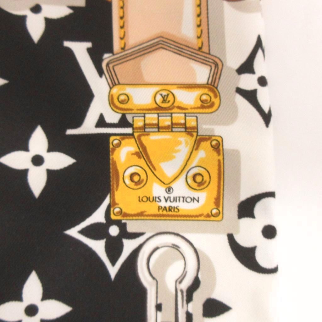 Louis Vuitton Bandeau Confidential Monogram Scarf All Over Chain Silk Black — view 4