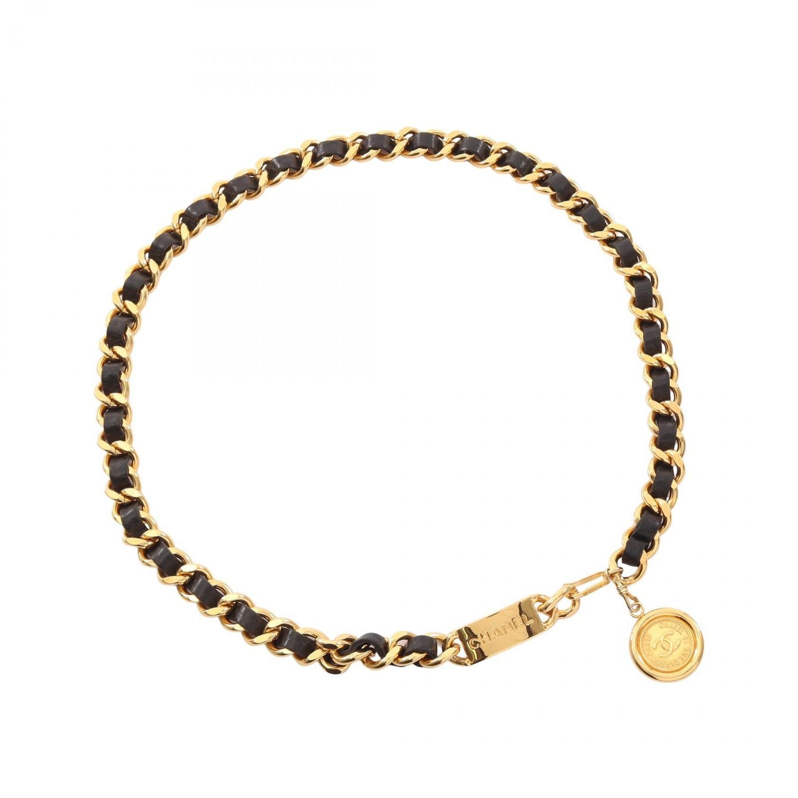 Chanel Belt CC Logo Chain Leather