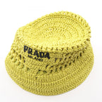 Prada Hat Logo Raffia Baguette — view 8