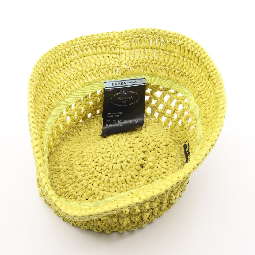 Prada Hat Logo Raffia Baguette — view 3