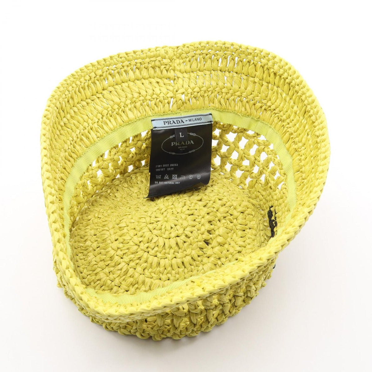 Prada Hat Logo Raffia Baguette — view 3