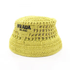 Prada Hat Logo Raffia Baguette