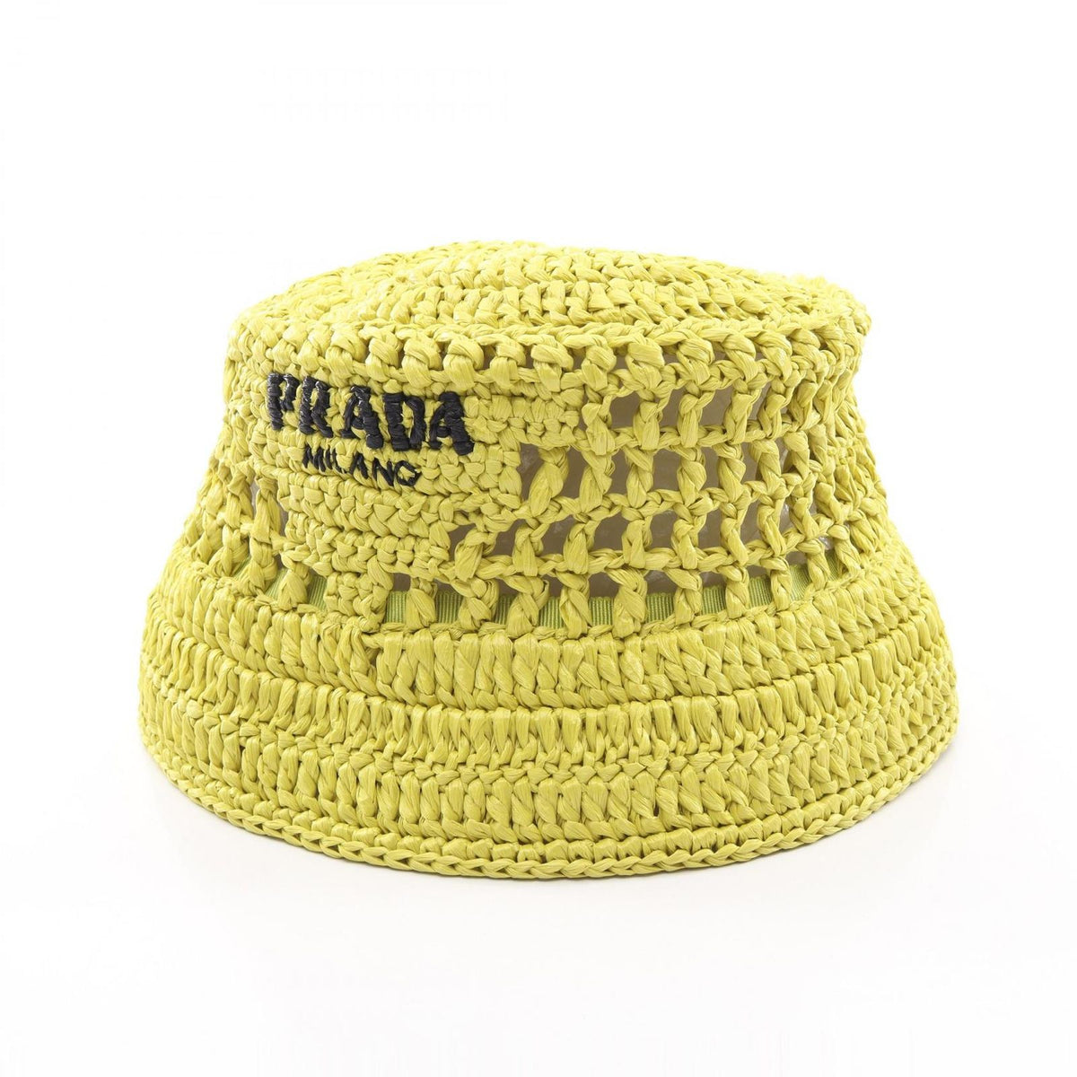 Prada Hat Logo Raffia Baguette
